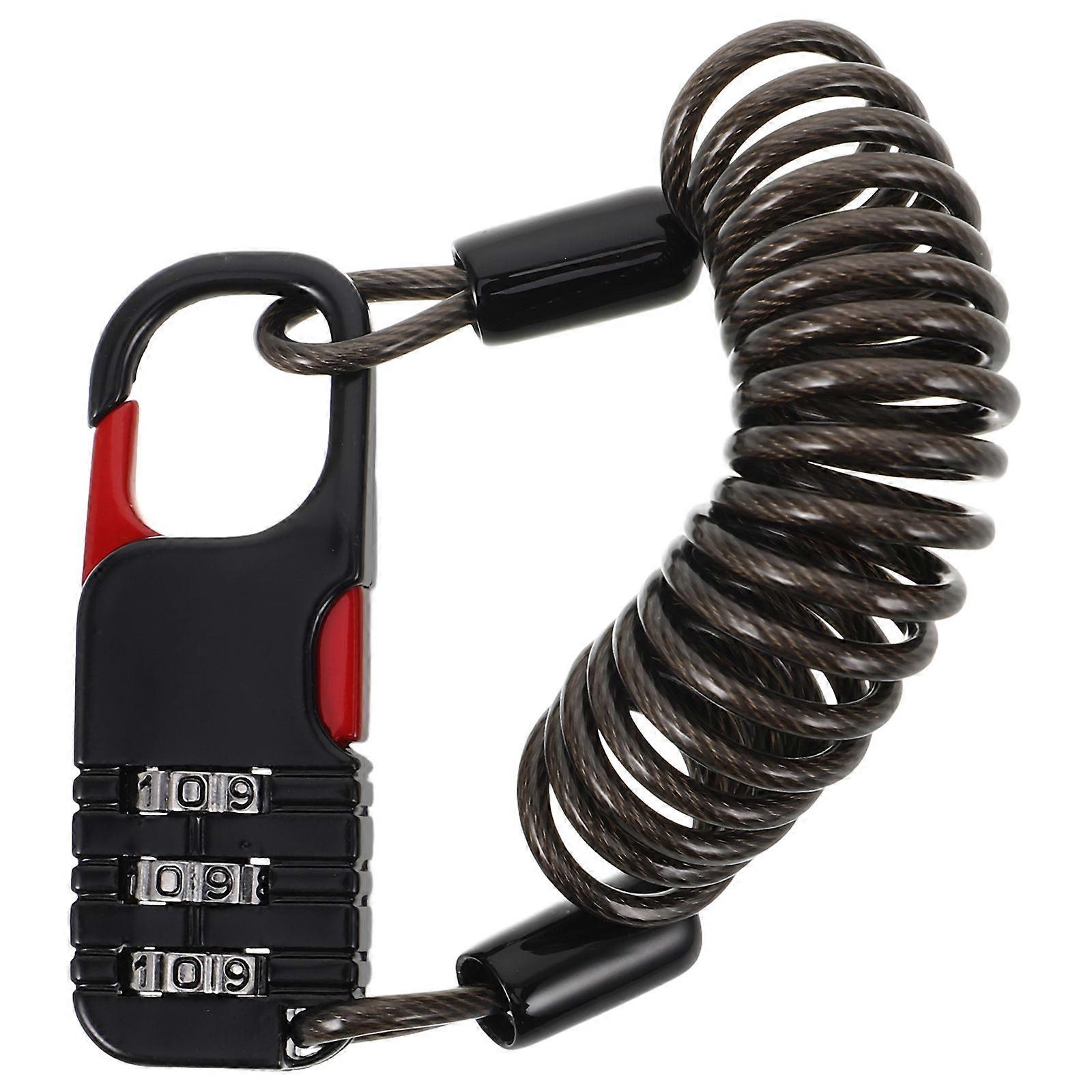 Combination Bike Lock Durable Steel Cable Security for Motorcycles, E Bikes, & Luggage Portable, Lightweight & Versatile Black Lock