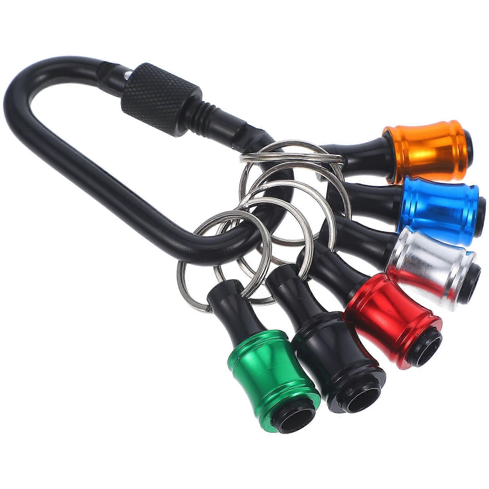 6pcs Socket Extension Rods with Keychain Holder & Quick Release Bit Holder for Efficient Screw Tightening and Durable Bit Storage