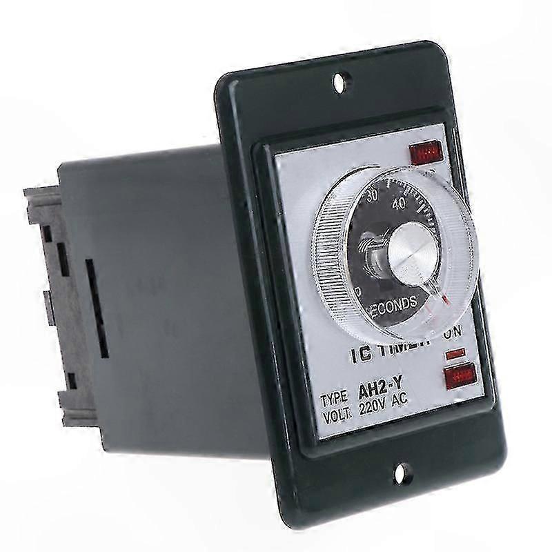 Adjustable Power-On Delay Timer Relay with Socket Base, AC 220V, 0-60 Sec/Min Range