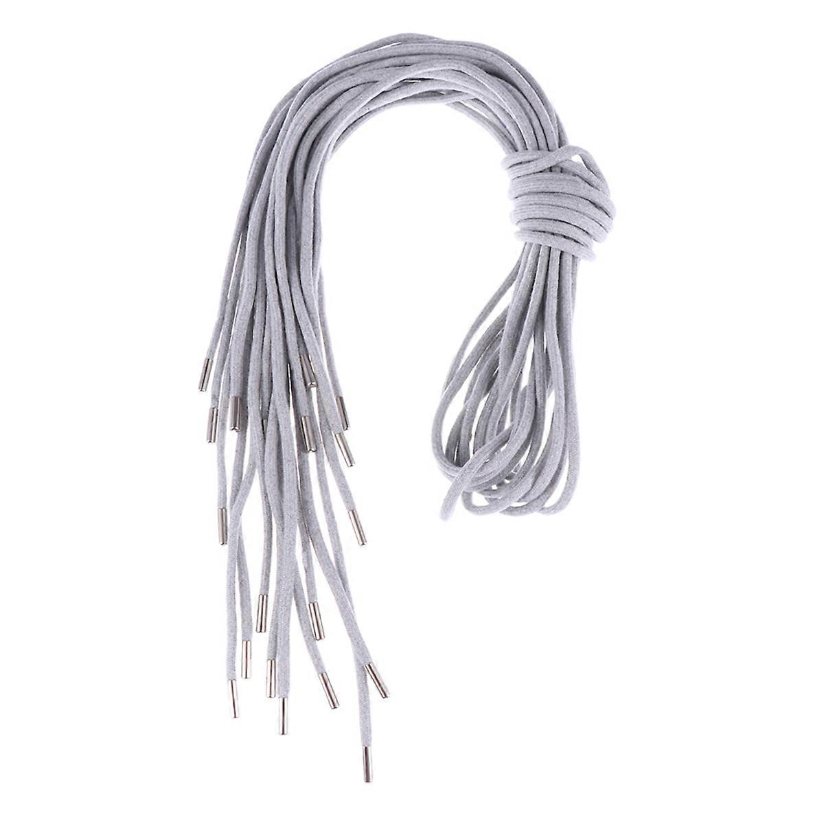 Metal Head Drawstrings Cords for Pants Replacement 10Pcs Grey Durable Use