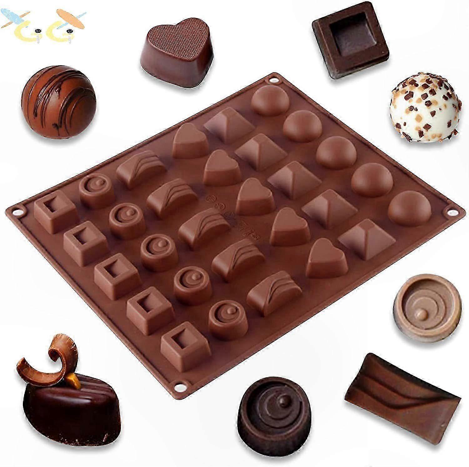 Silicone Chocolate Mold with 30 Cavities, Non-Stick Baking Tool for Desserts and Sweets Preparation