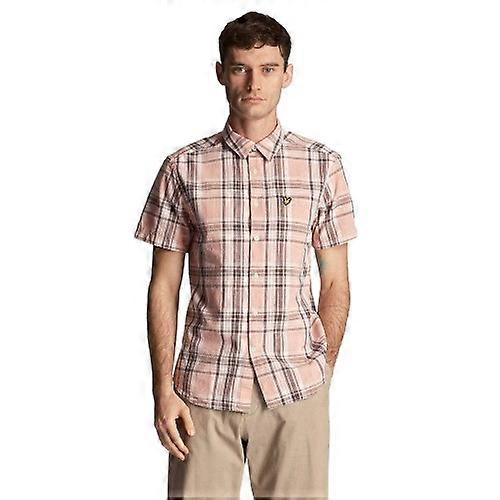 Lyle & Scott Mens Checked Linen Short-Sleeved Shirt