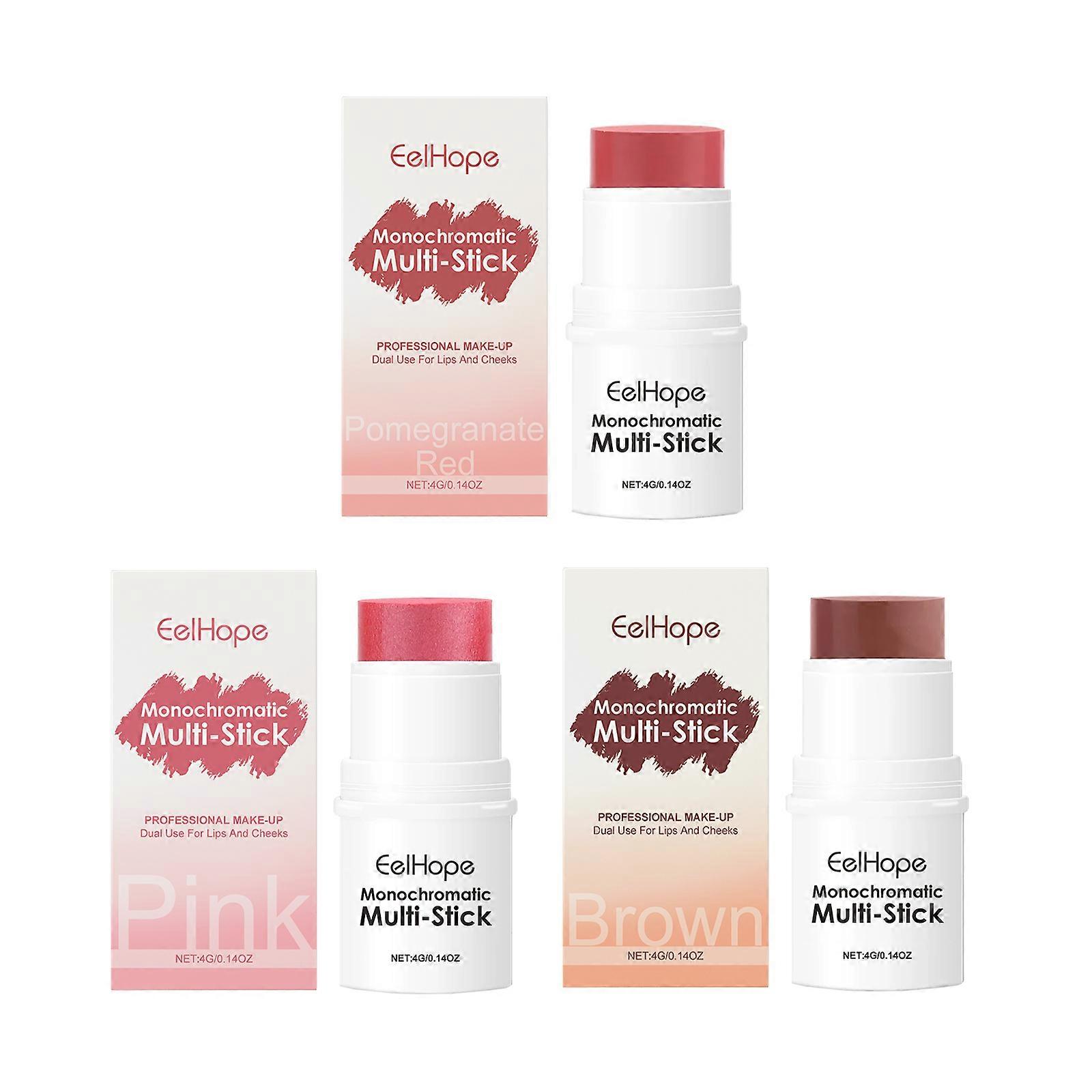 3-In-1 Color Stick, Brightening And Colorizing Long-Lasting Long-Lasting Moisturizing Blush Eyeshadow