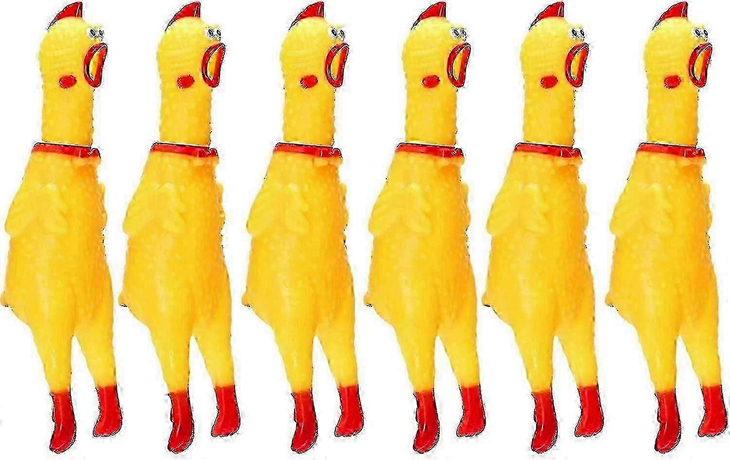 6パック黄色のゴムきしむ鶏のおもちゃ犬と猫のためのノベルティペットのおもちゃ