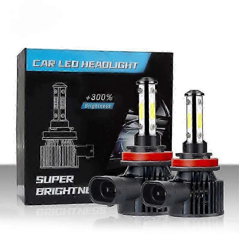 H16 LED bulbs for auto, 6000K white light, durable 50,000-hour usage