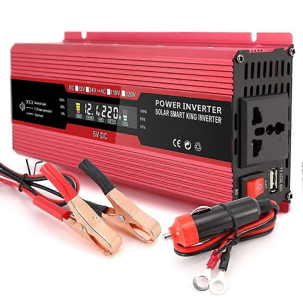 Inversor de corriente para coche de 20000W - Convertidor DC12V/24V a AC220V para camping y emergencias
