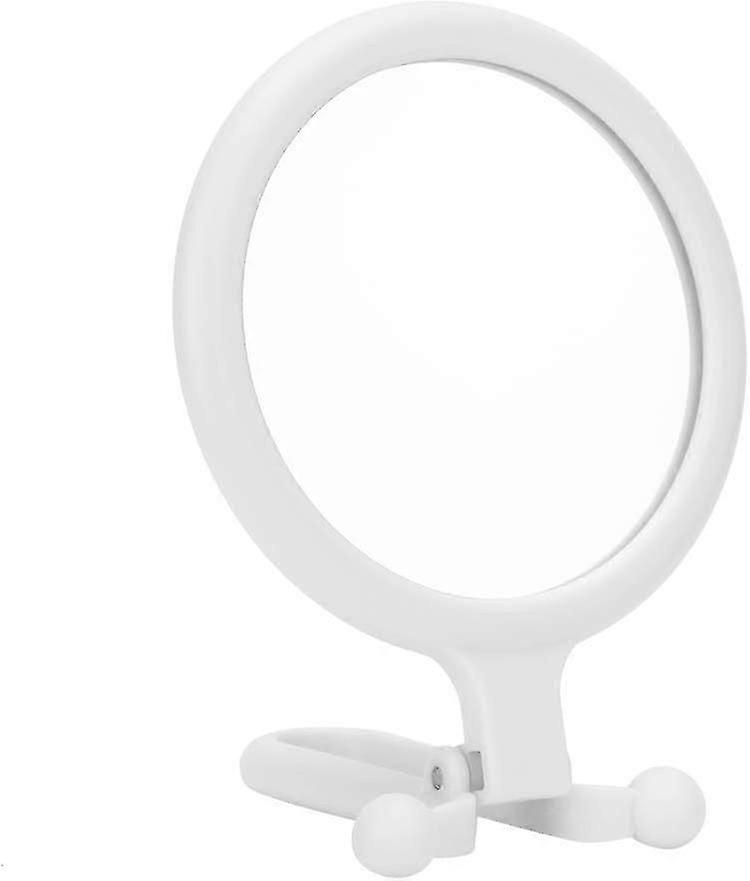 Double-Sided Makeup Mirror, 10x Magnifying Hand Mirror(White)
