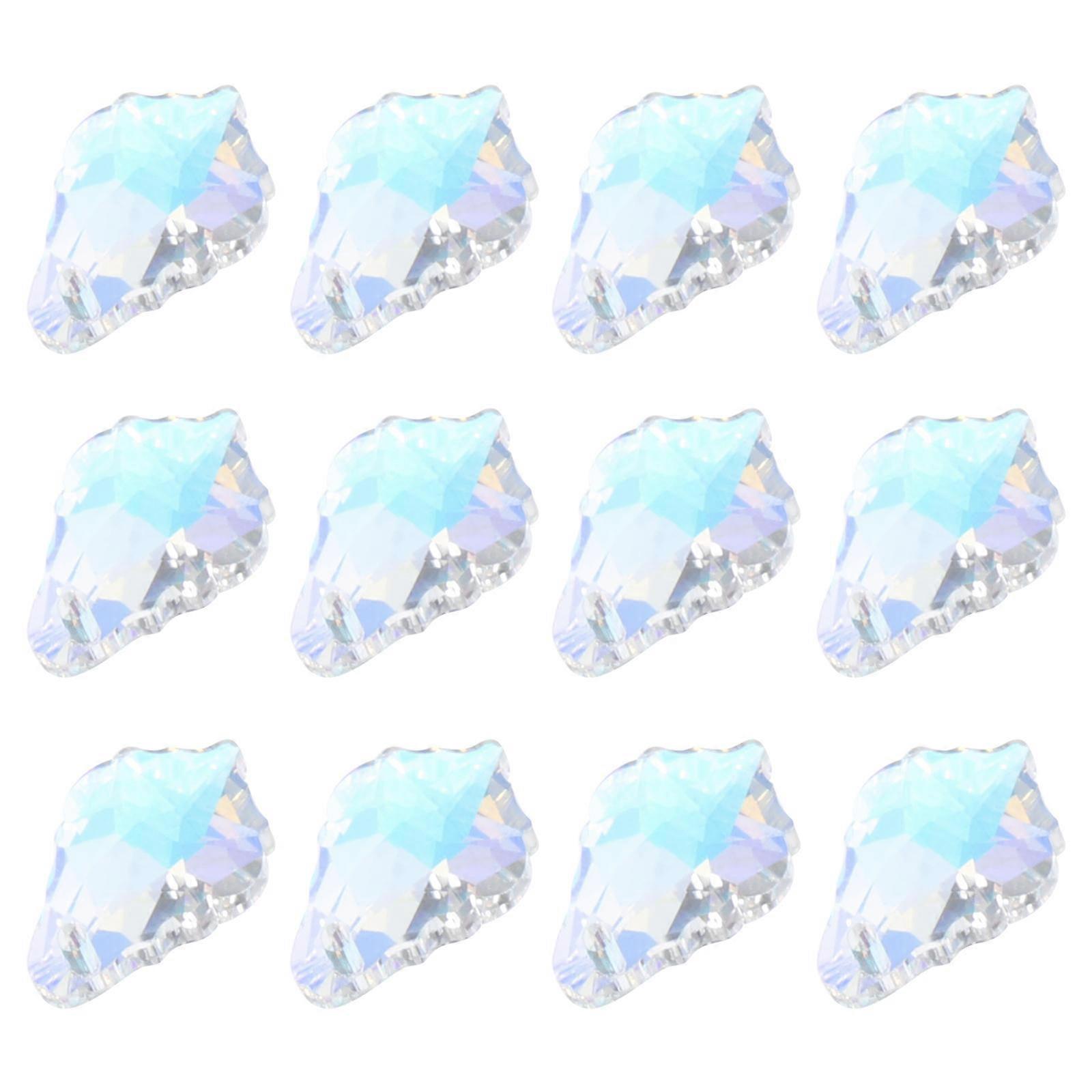 12pcs Crystal Maple Leaf Suncatchers Hanging Prisms Pendants for Windows, Chandeliers, Garden, Christmas Tree Sparkling Decor Ornaments