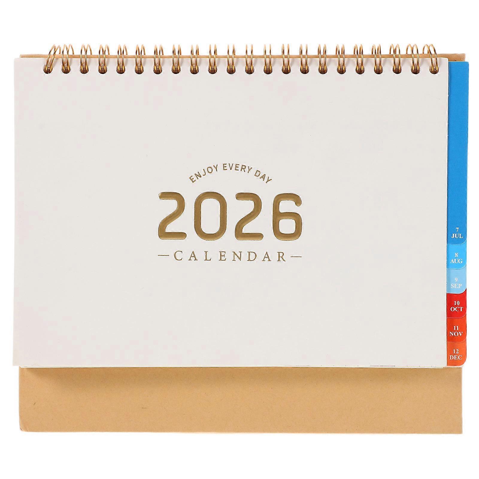 Desk Calendar Notepad for Countdown Use Featuring Twin-Wire Binding