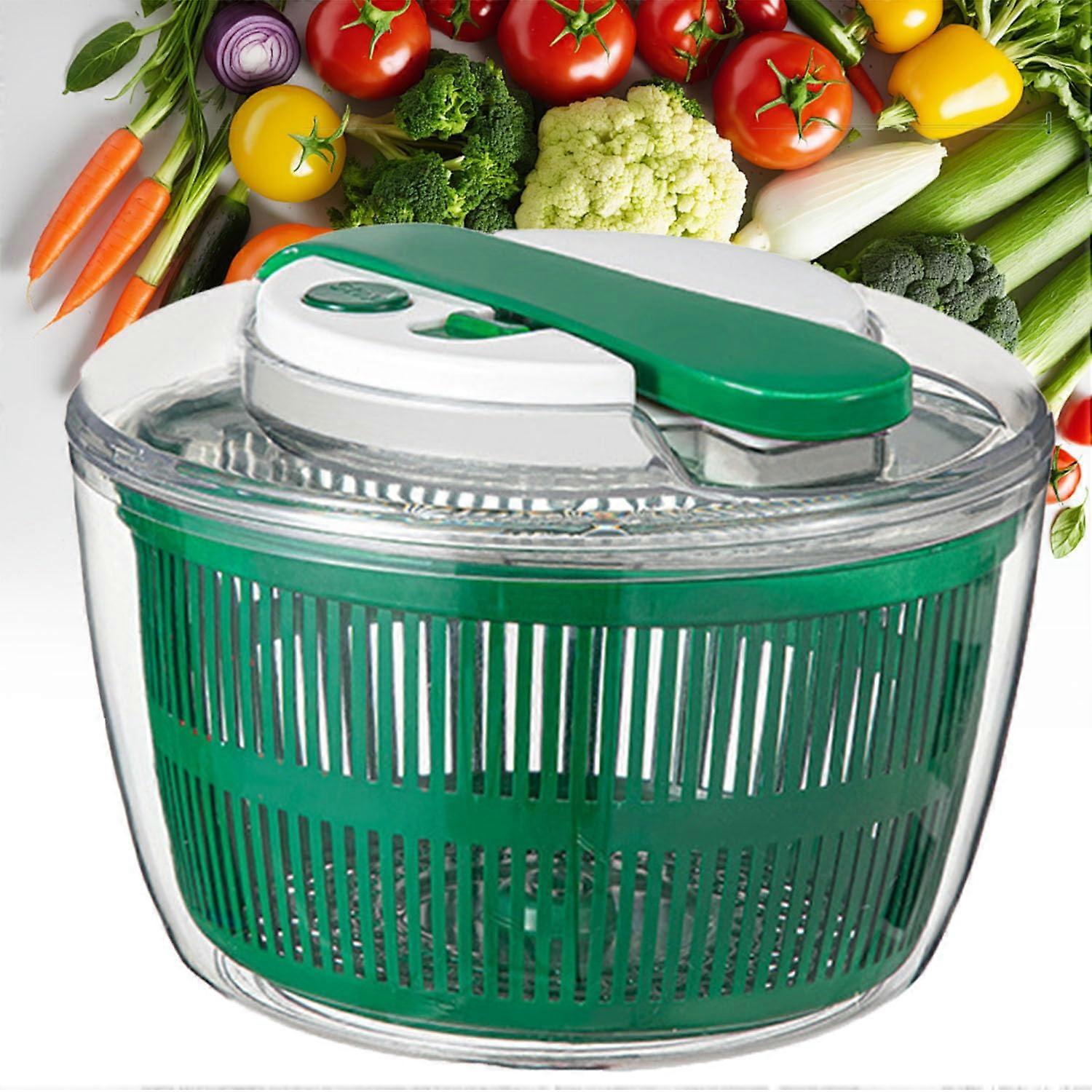 Salad Spinner Vegetable and Fruit Dryer 3.9 Qt with Drain Basket Bowl, Double Layer Separation Design for Easy Drying of Salad Greens and Vegetables