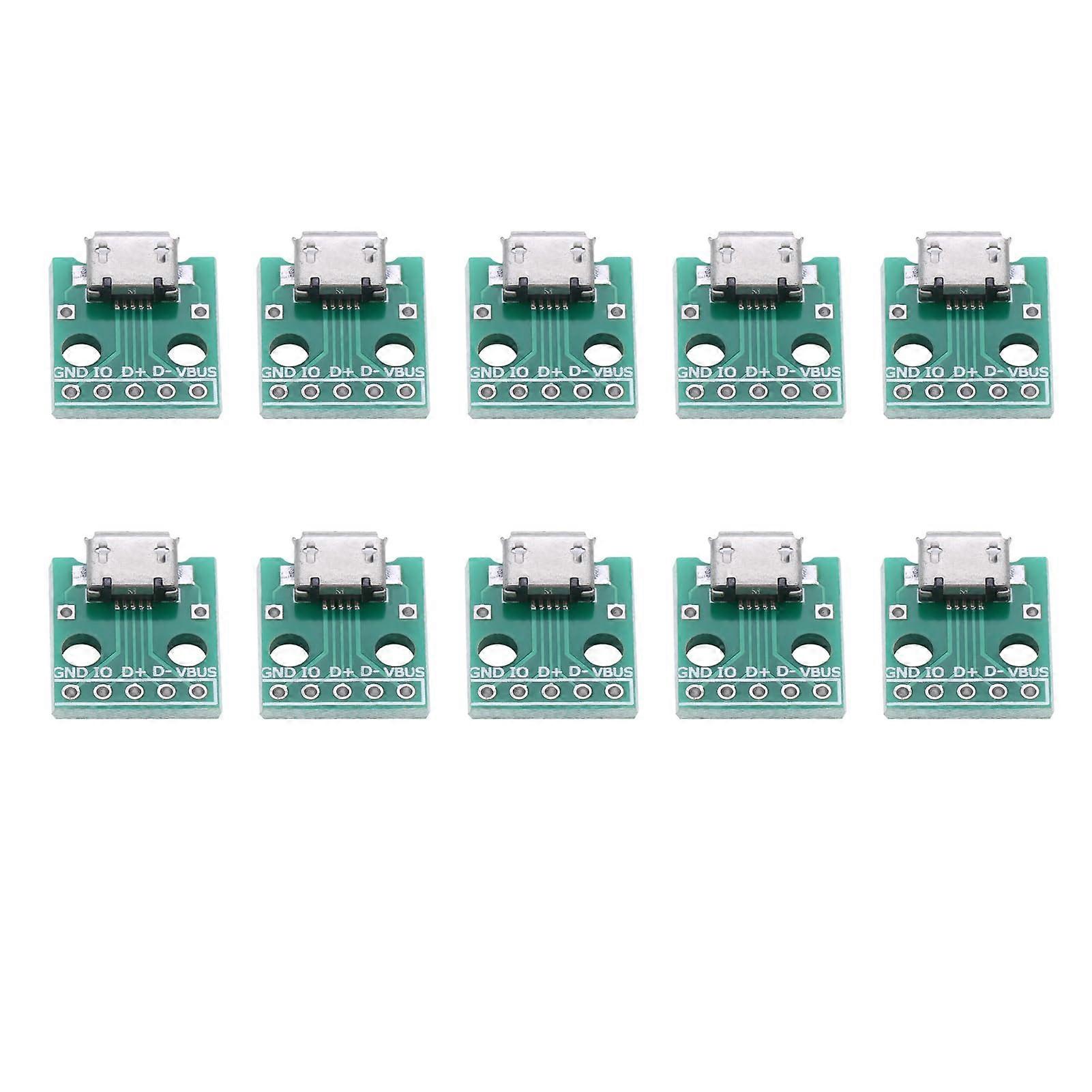 Micro USB To DIP Adapter Board 10Pcs 5 Pin 2.54mm Pitch USB Female Socket Converter For DIY Electronics Projects Breadboard Design Power Supply