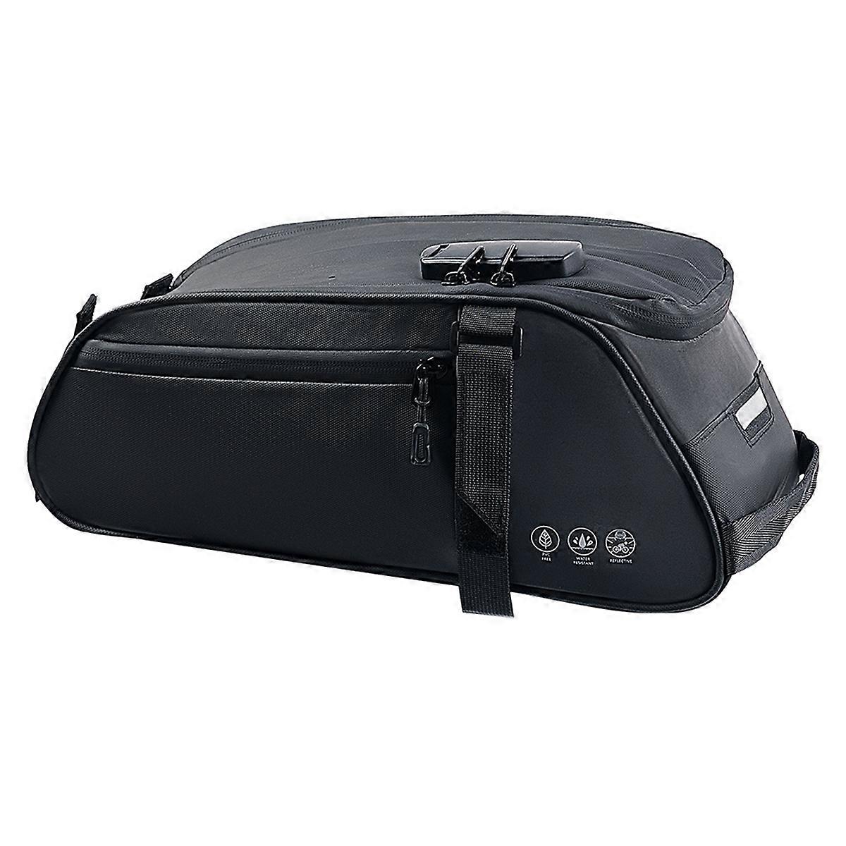 Bike Rack Bag with Combination Lock Bicycles Rear Seat Bag Large Capacity Trunk Pannier for Cycling Travel