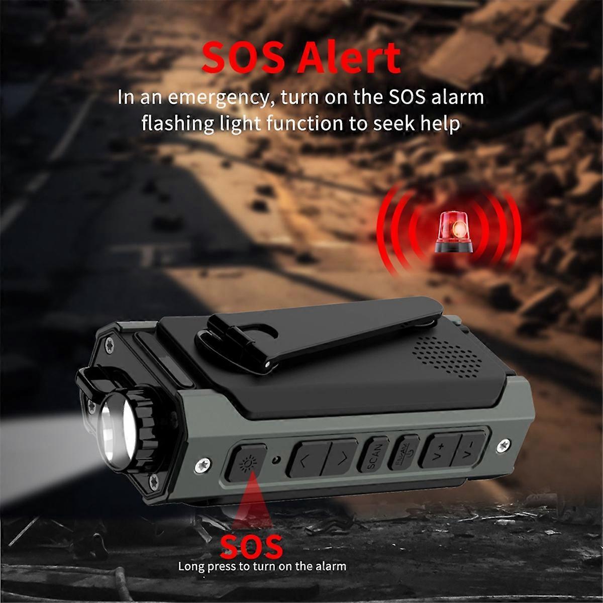 Bärbar solradio, Nödradio med handvev, Dynamo AM/FM-radio, Blackout Power Station, USB-telefonladdare