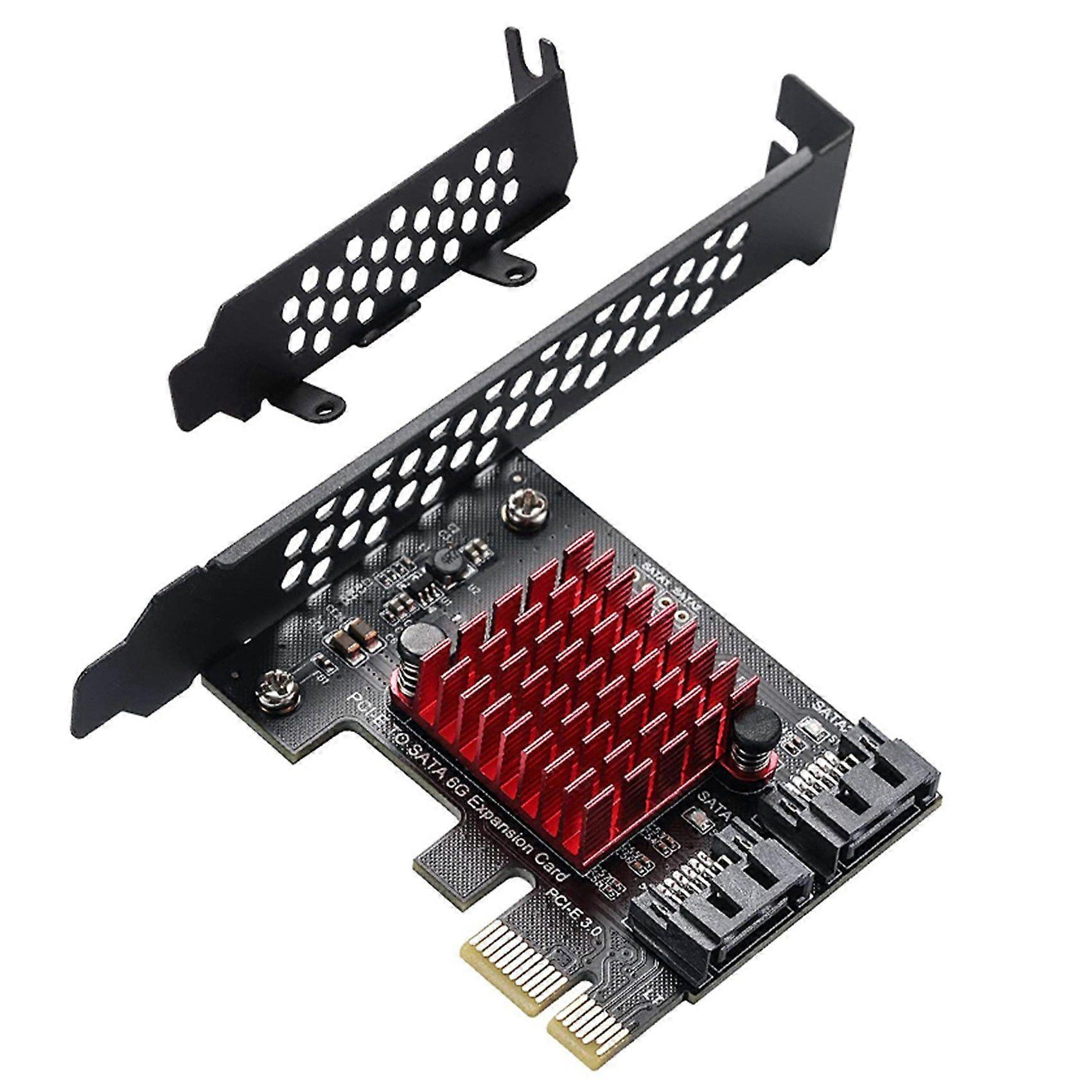 PCIe to 2 Ports SATA 3.0 6 Gbps SSD Adapter PCI-E PCI X1 Controller Board Expansion Card Support X4