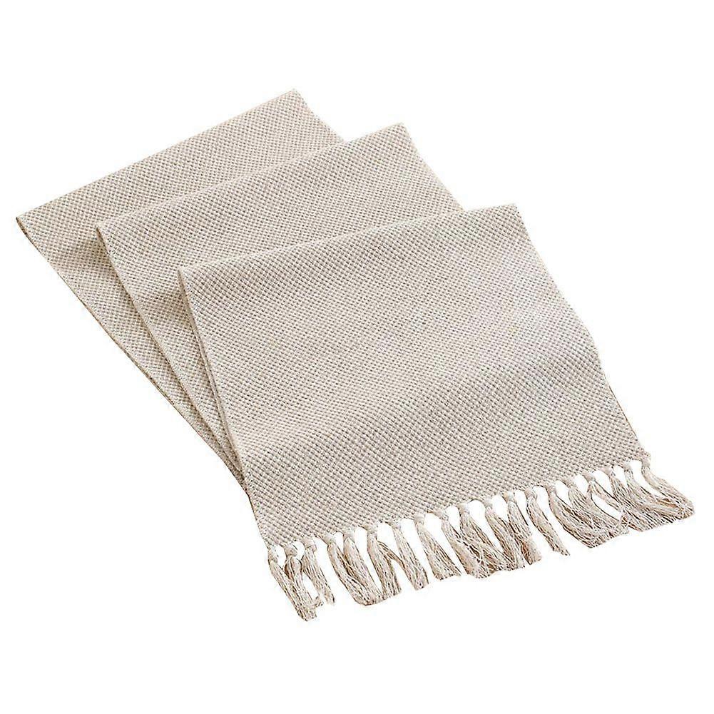 Cotton Linen Fringe Table Runner,Woven Decorative Table Runners, Macrame Table Runner for Kitchen D