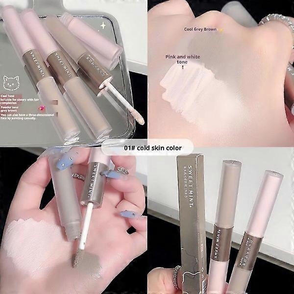 Doppelseitiger Highlighting Contour Stick Matte Dreidimensionale Aufhellung P9 Kühler Hautton 1 Stück