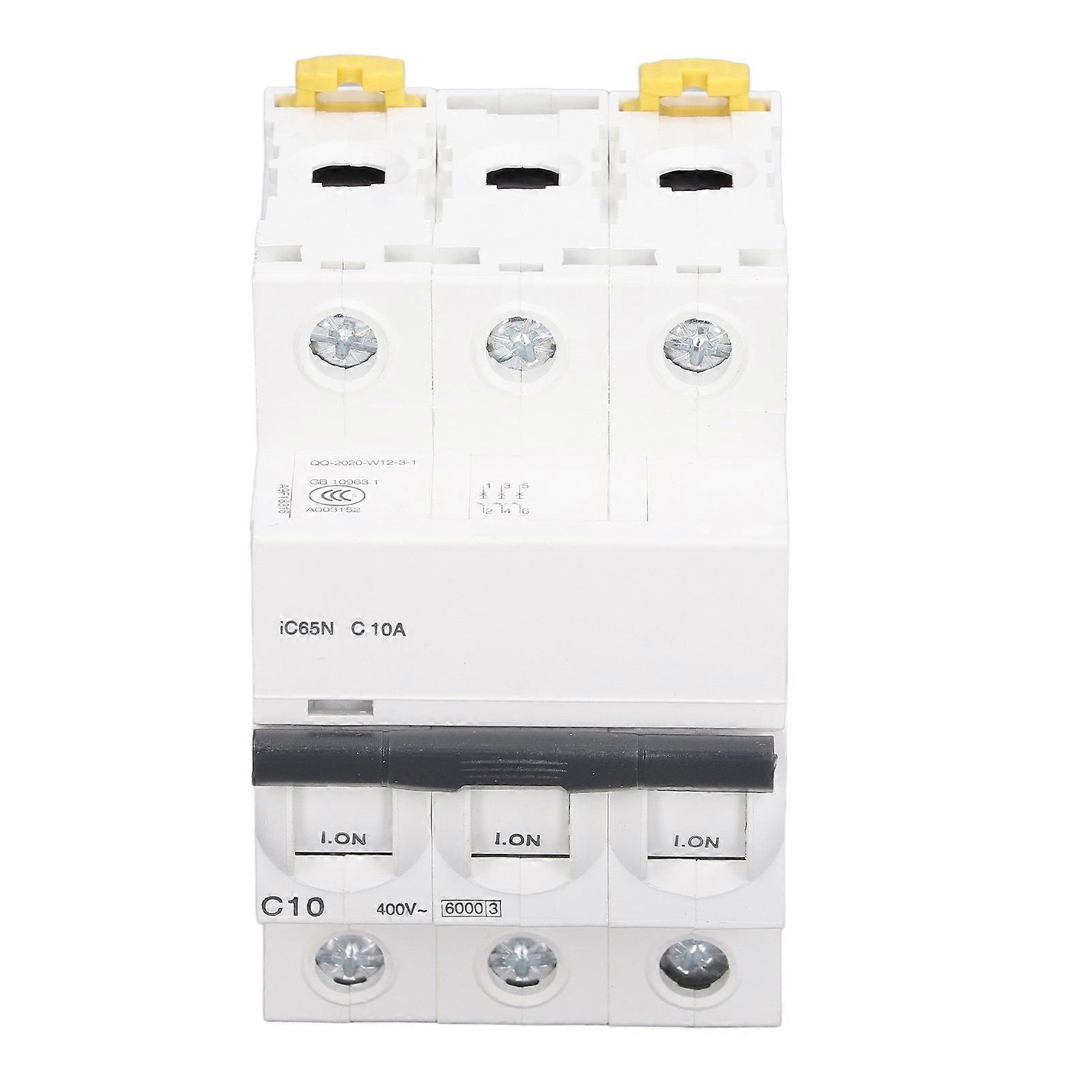 3P 400V iC65N Miniature Circuit Breaker 10A 6000A DIN Rail