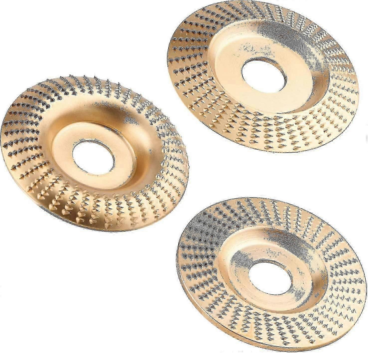 3 peças 100 milímetros de madeira esculpindo disco de disco, 4 polegadas e 4 1/2 polegadas para formas de moagem de corte de madeira (dourado)