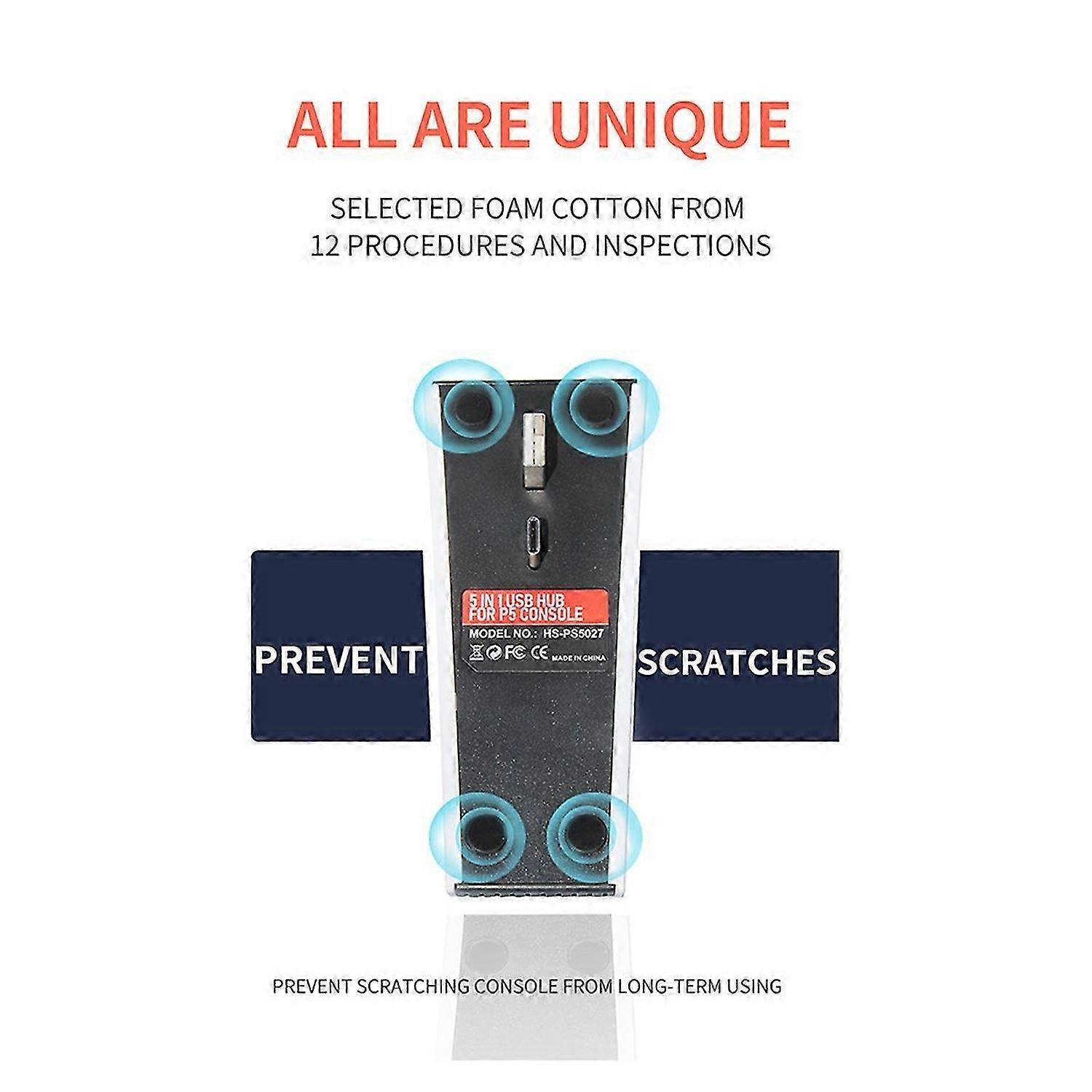 6 in 1 USB Hub for PS5 Game Console 5 USB A+1 USB C Ports USB Hub