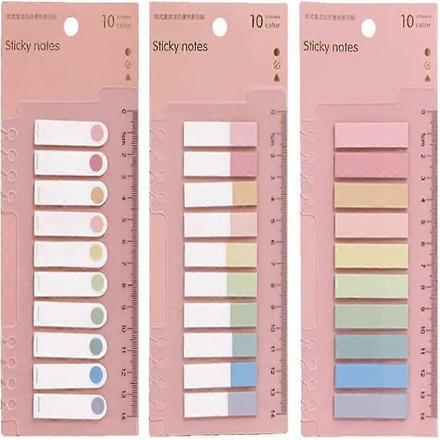 3 Packung 600 Stück Index-Tabs mit Lineal, Lesenotizen, Notizbuch, Bücher, Dateien klassifizieren
