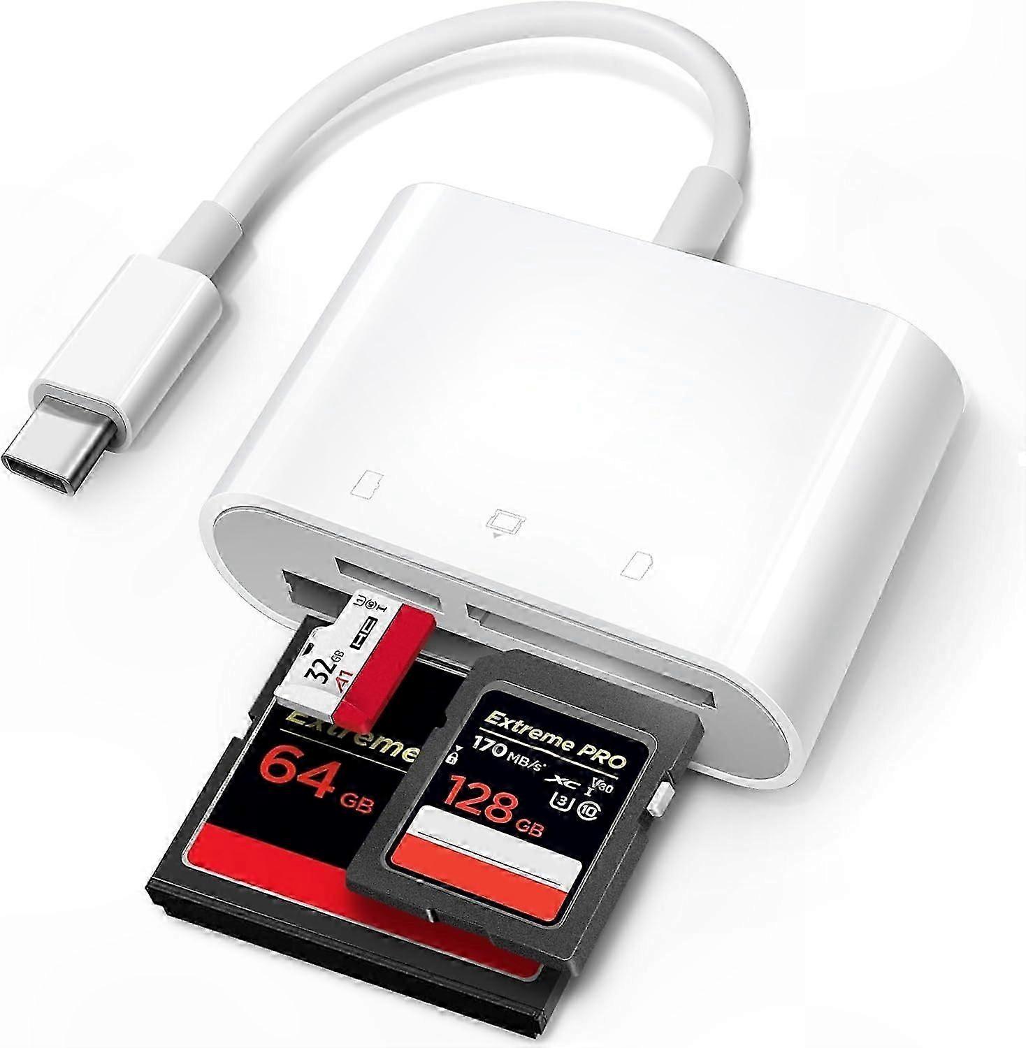 USB C SD Card Reader Adapter, Type C to SD CF Memory Card Converter with Compact Design for Data Transfer