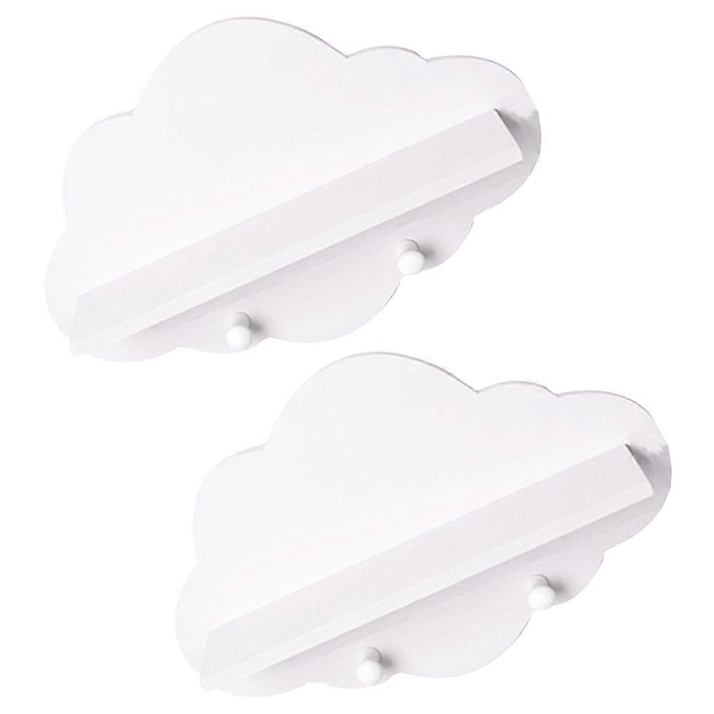 Wall Shelf Wooden Cloud Shelf for Holding Stuff 4Pcs Punch Free Mount