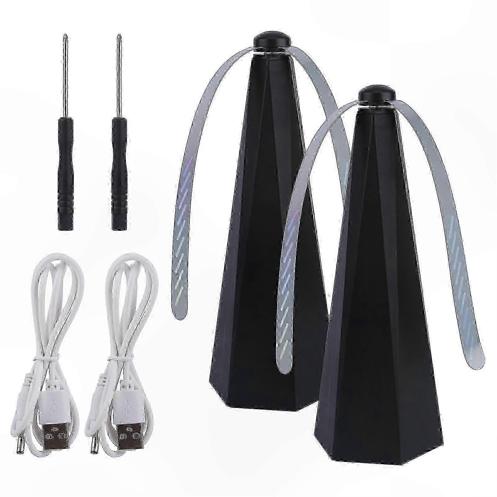 2-Pack USB Rechargeable Portable Fan with Fly Repellent Function for Home and Party Use