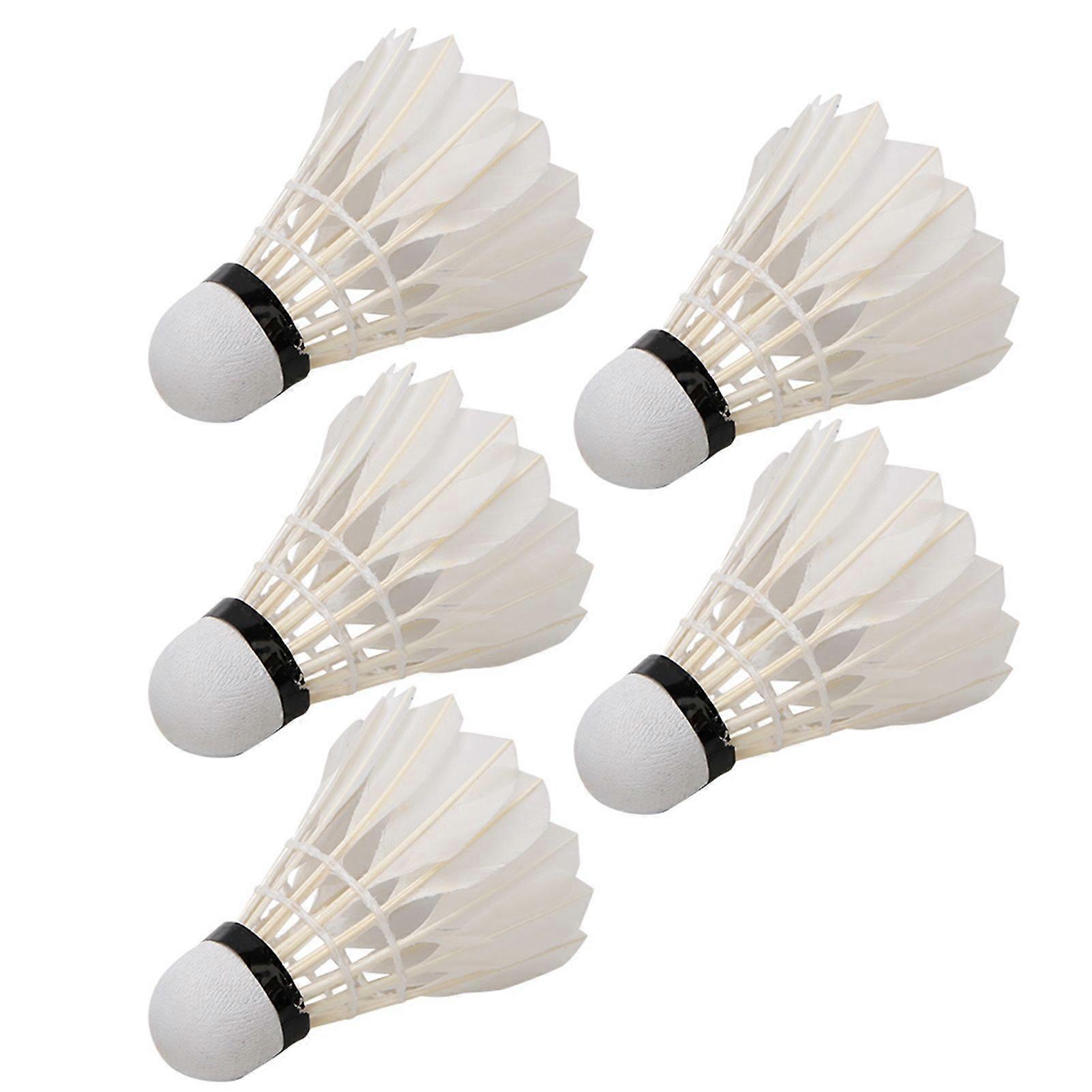 5PCS Durable Feather Badminton Balls Shuttlecocks for Outdoor Indoor Training