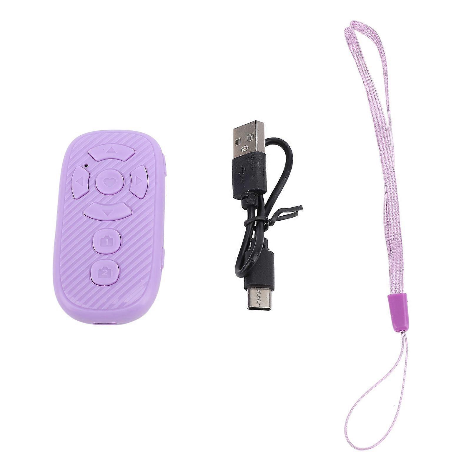 Scrolling Remote Control Page Turner Bluetooth Camera Shutter Video Recording Remote for Android Phone Tablet Purple