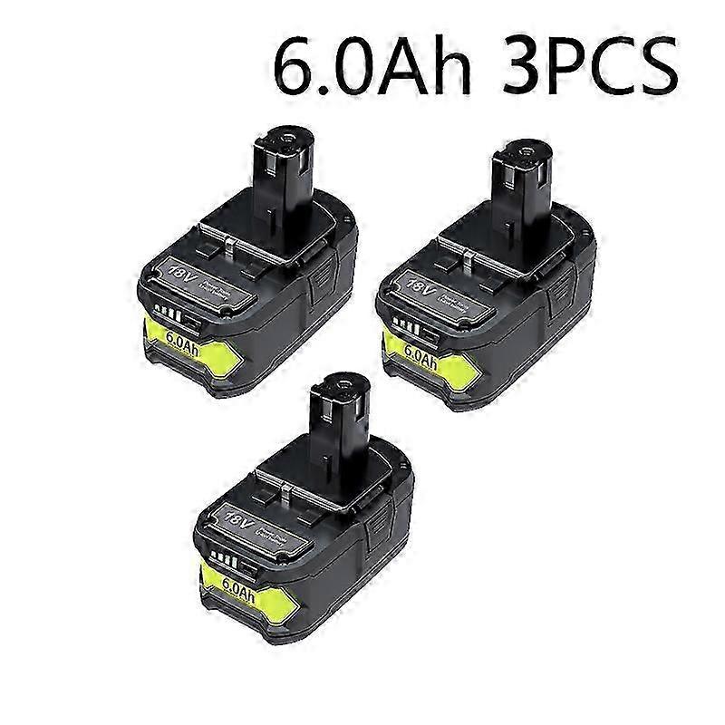 6Ah for RYOBI P108 18V One+ Plus Battery 18 Volt Lithium-Ion Power Tools P104 P107 RB18L50 RB18L20 P108