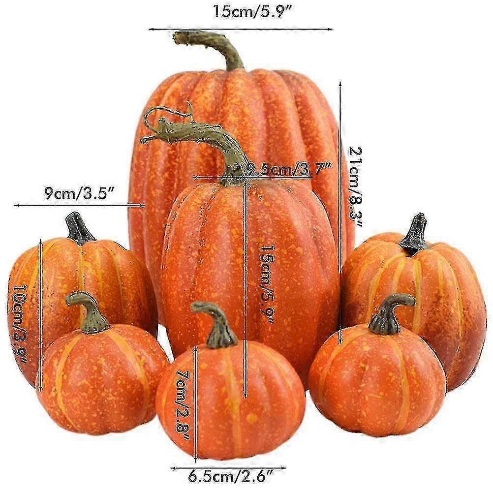 Artificial Pumpkin Decoration Set - 7PCS Halloween and Thanksgiving Home Table Decor