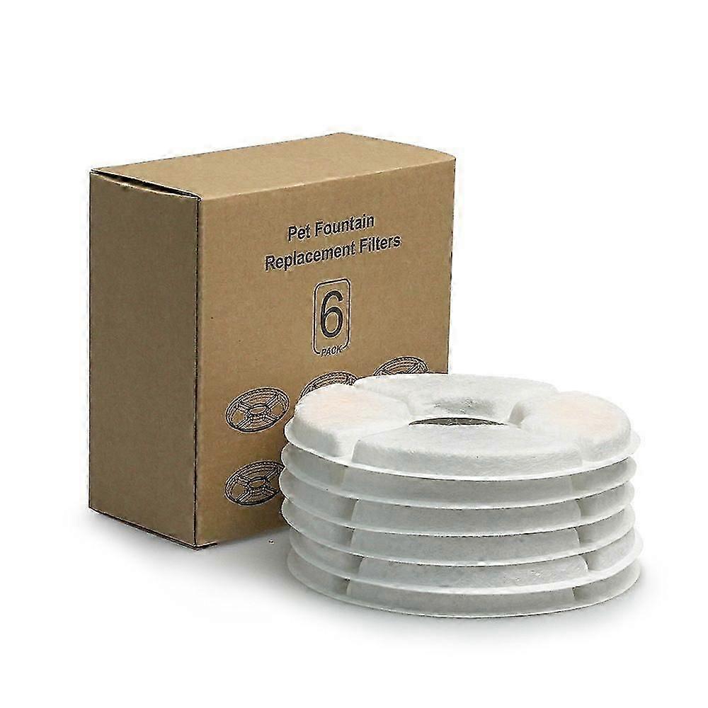 6pcs Pet Water Dispenser Filter Chip Activated Carbon and Resin Ionic Particle Filter Replacement Premium Cotton