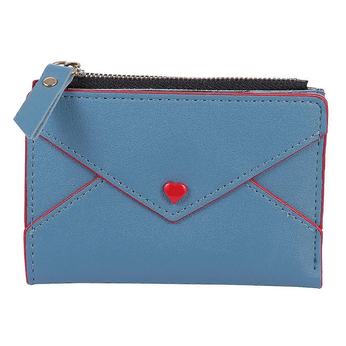 Blue PU Wallet Separate Compartment Wallet for Cards 1Pcs