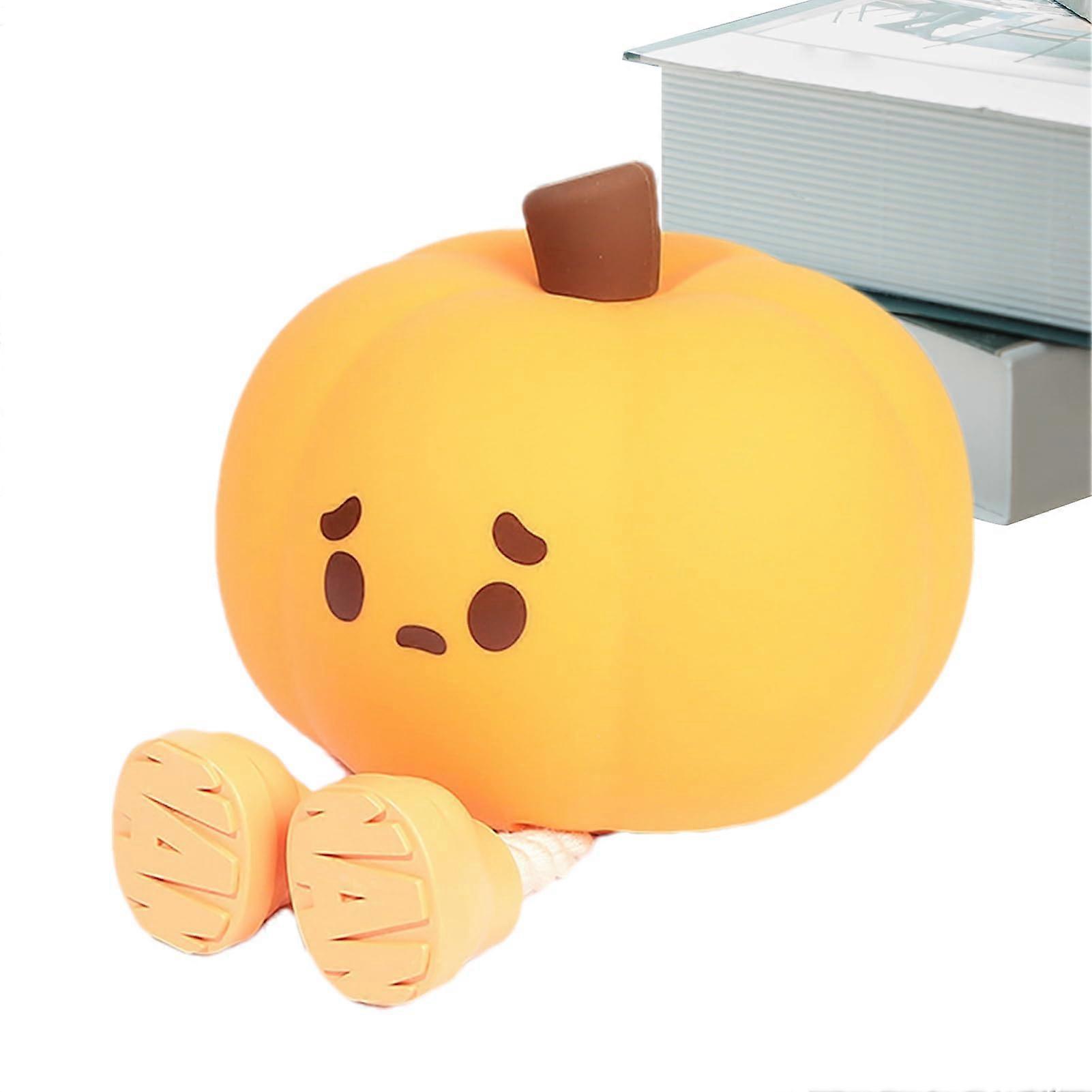 Pumpkin Night Light LED Soft Silicone Lamp TypeC Charging 3 Light Levels Touch Control Squeeze Lamp For Home Nursery