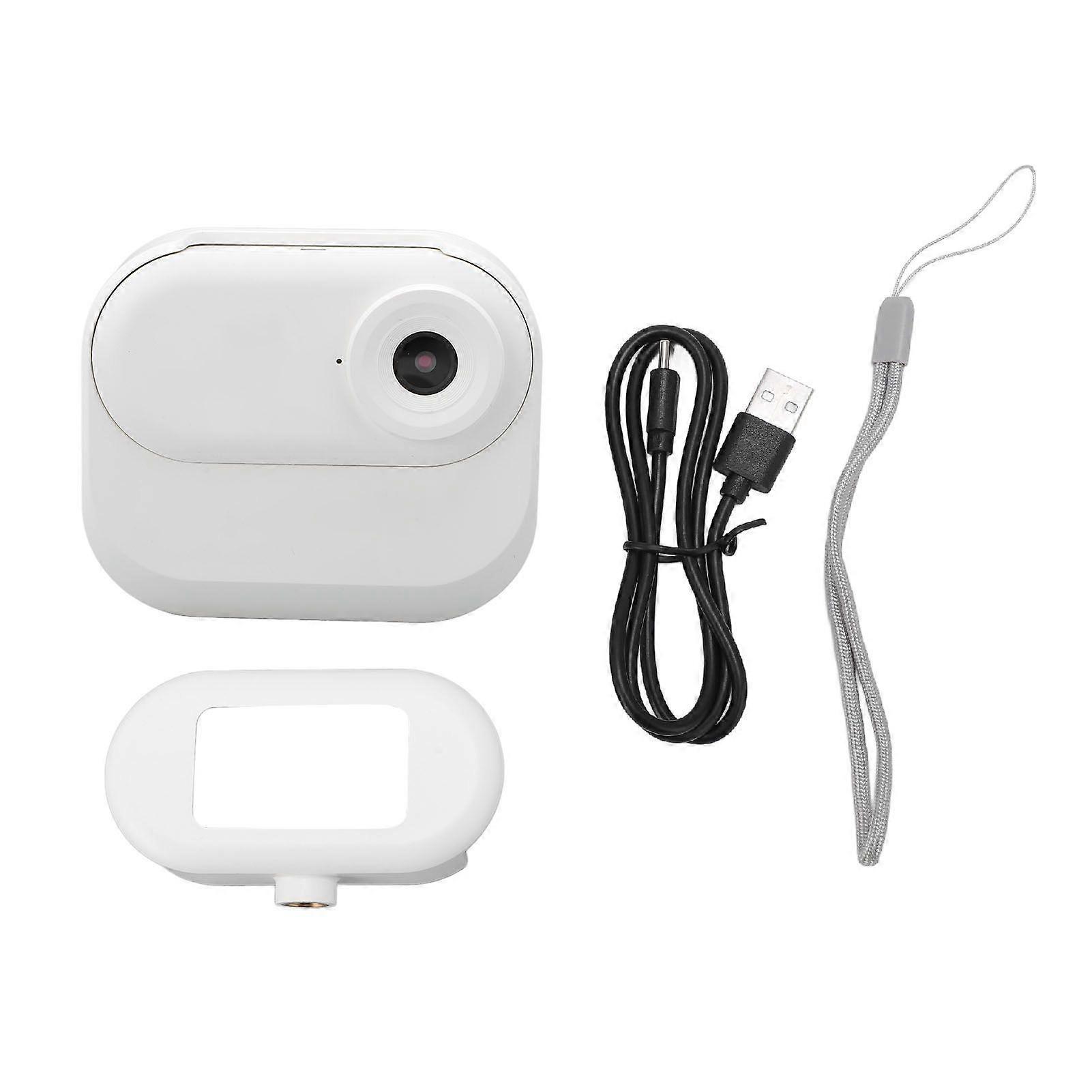 Pocket Camera 0.96 Inch IPS Color Screen 1080P HD Anti Shake Thumb Camera for Kids Pets Vlogging Cycling White