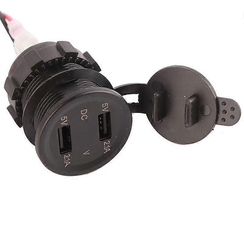 Motorcycle Dual USB Charger 12V Electric Digital Voltmeter Fast Charging Parts for Phone Tablet GPS Red