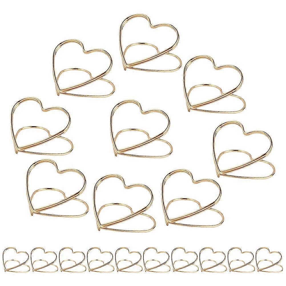 Table Sign Holder Heart Shape Place Card Holders for Note Clipping 32Pcs