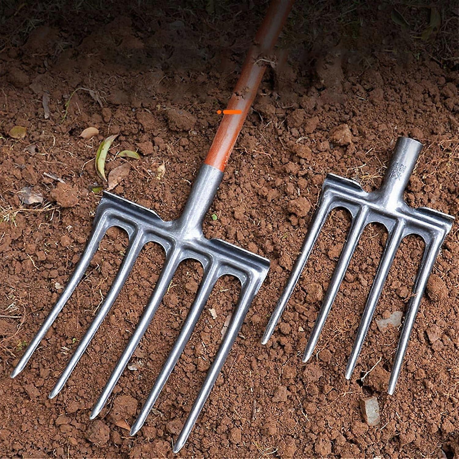 XTMPMY High Efficiency 4 Tine Digging Fork for Garden - Durable High Carbon Steel, Anti-Breakage Design