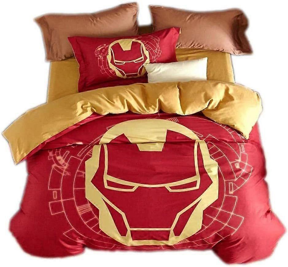 d55 3D Children Duvet Cover Set Super King Red Movie Hero Avatar Bedding Set Printed Comforter Cover 3 Pieces Bed Sets With Zipper Closure With 2 Soft