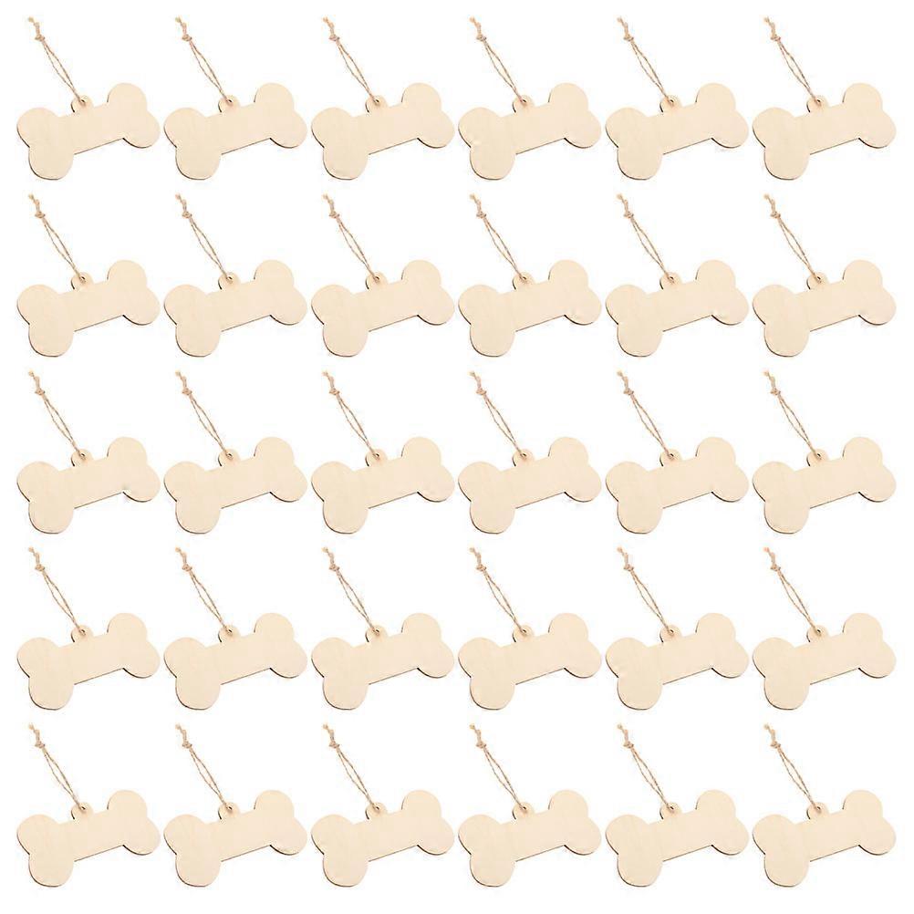 DIY Wooden Dog Bone Cutouts Unfinished Dog Bone Tags for Craft Projects 4Sets