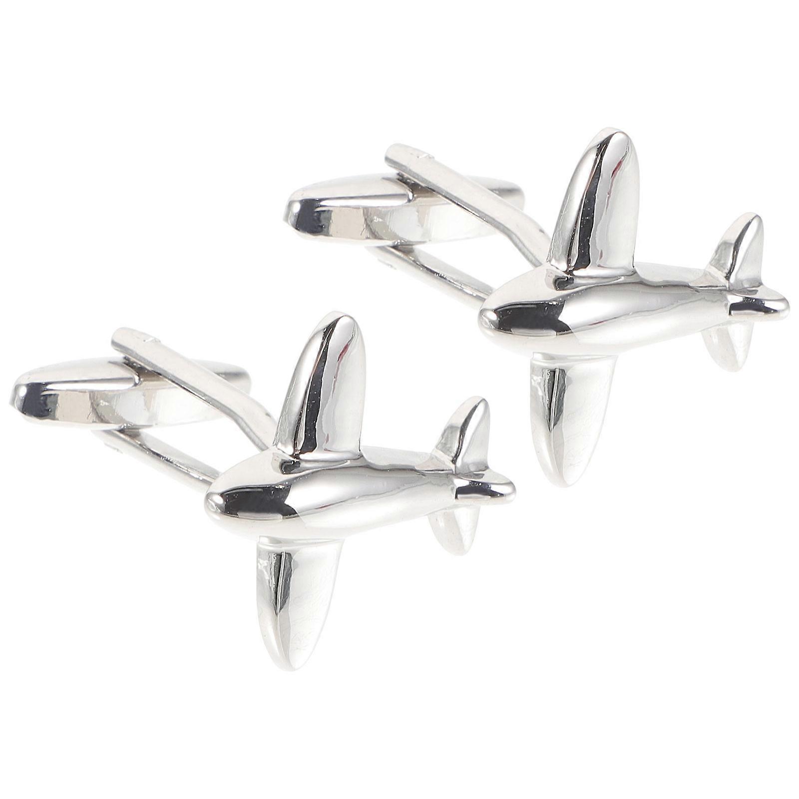 Suit Cuff Links Airplane Cufflinks for Men 4Pairs Classic Silver Copper
