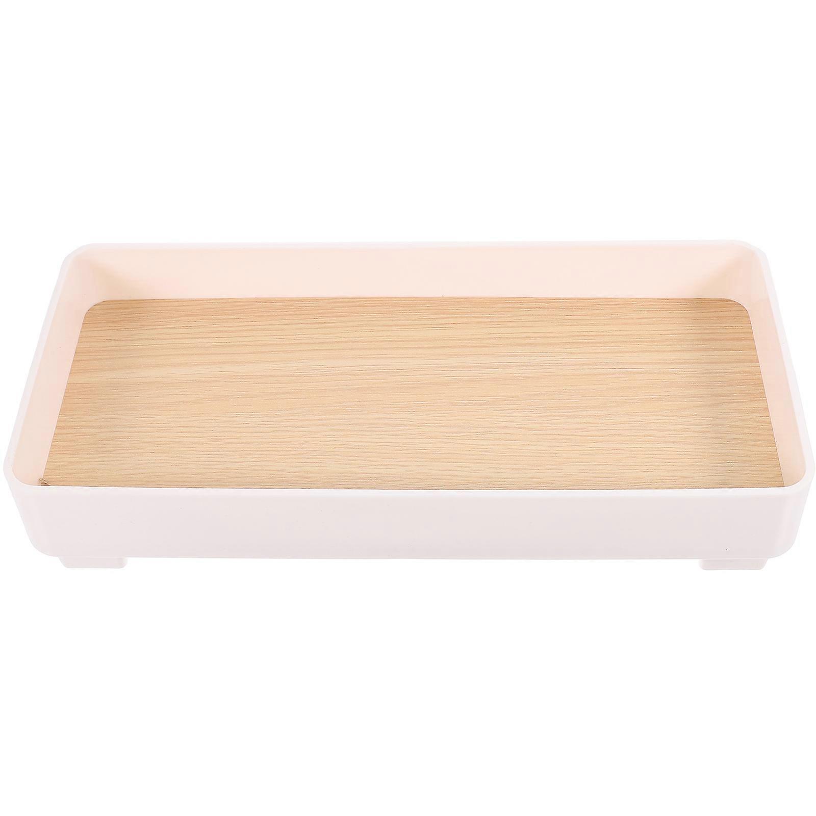 2Pcs Jewelry Display Tray Cosmetic Container for Storage Use Beige Desktop Organizer
