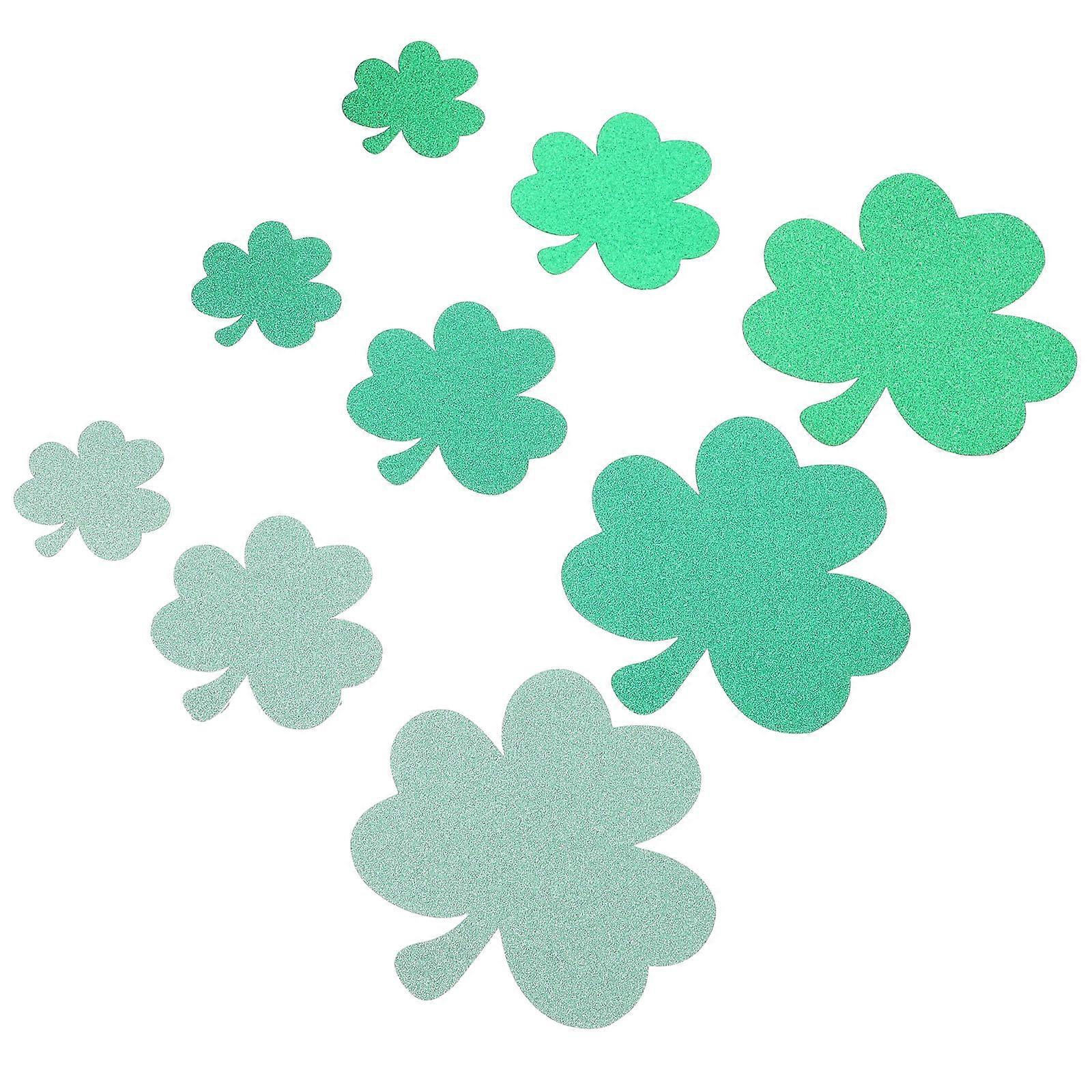 Shamrock Shape Paper Cutouts For St. Patrick's Day Celebrations Office And Home Decoration 10X10X0.05CM 3 Sets