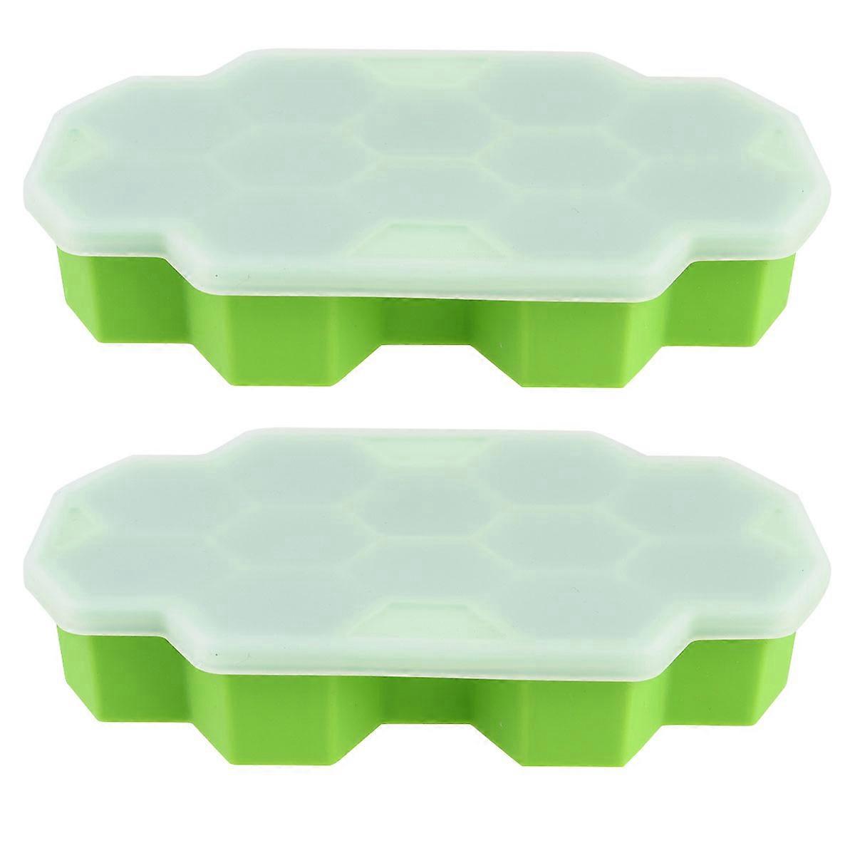 12 Grids Ice Mold for Ice Making Honeycomb Shape 6Pcs Green Portable Mold