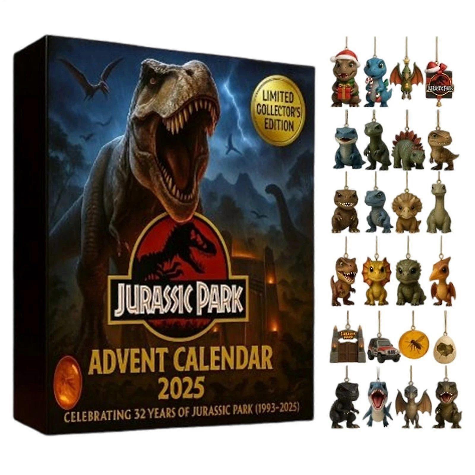 Jurassic Park calendar Christmas Dinosaur Advent 2025 24 Days Acrylic 2025