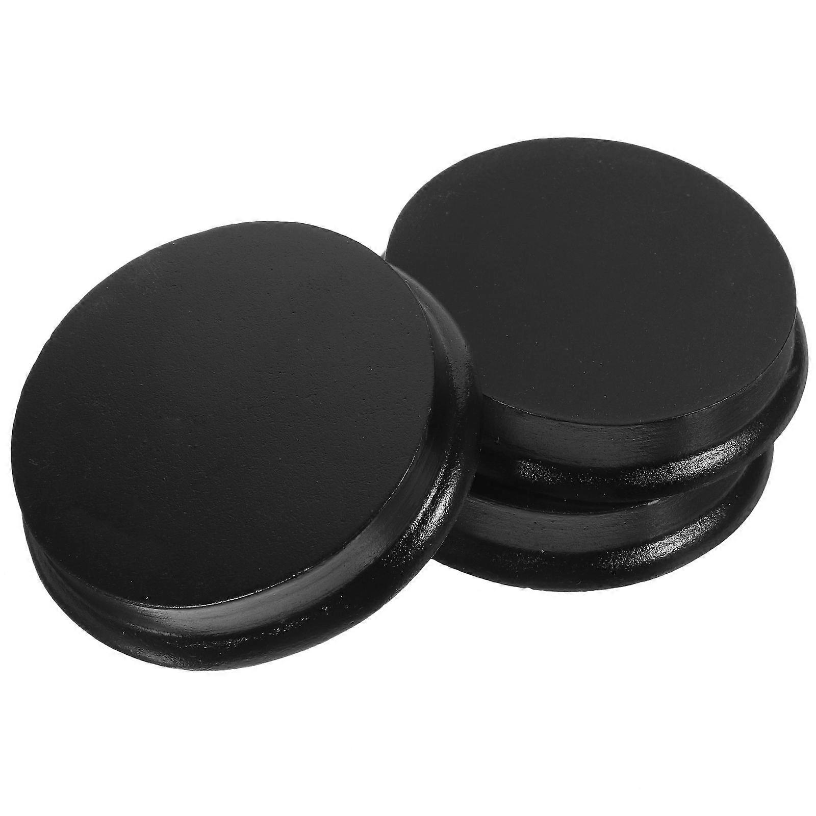 Black Mini Doll Bases 6Pcs Showcasing Creations DIY Crafts Making Circular Wooden Stands For Collectors