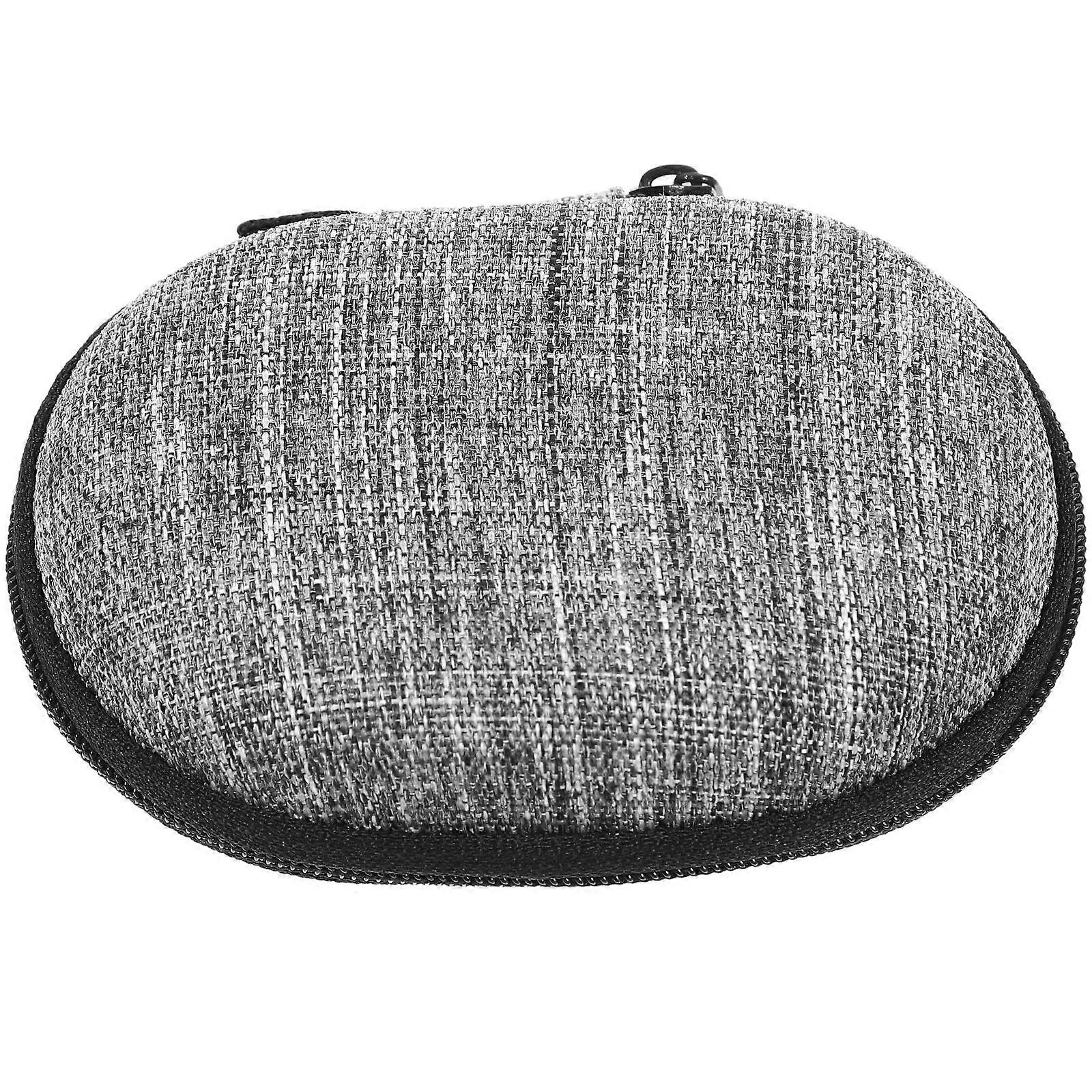 Grey Portable Earphone Organizer Bag Electronic Storage Case for 4Pcs
