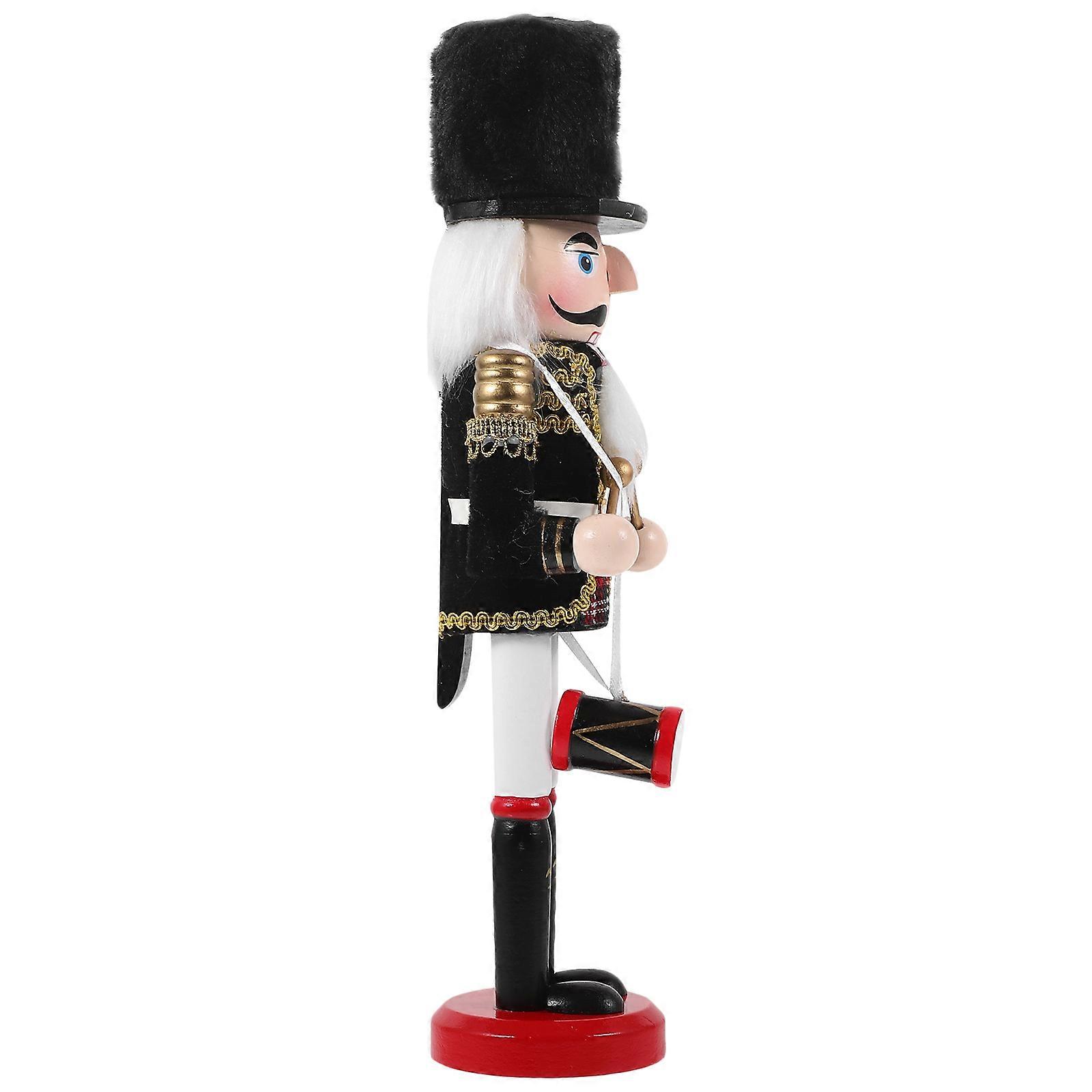 Decorative Nutcracker Wooden Nutcracker Ornaments 2Pcs for Christmas