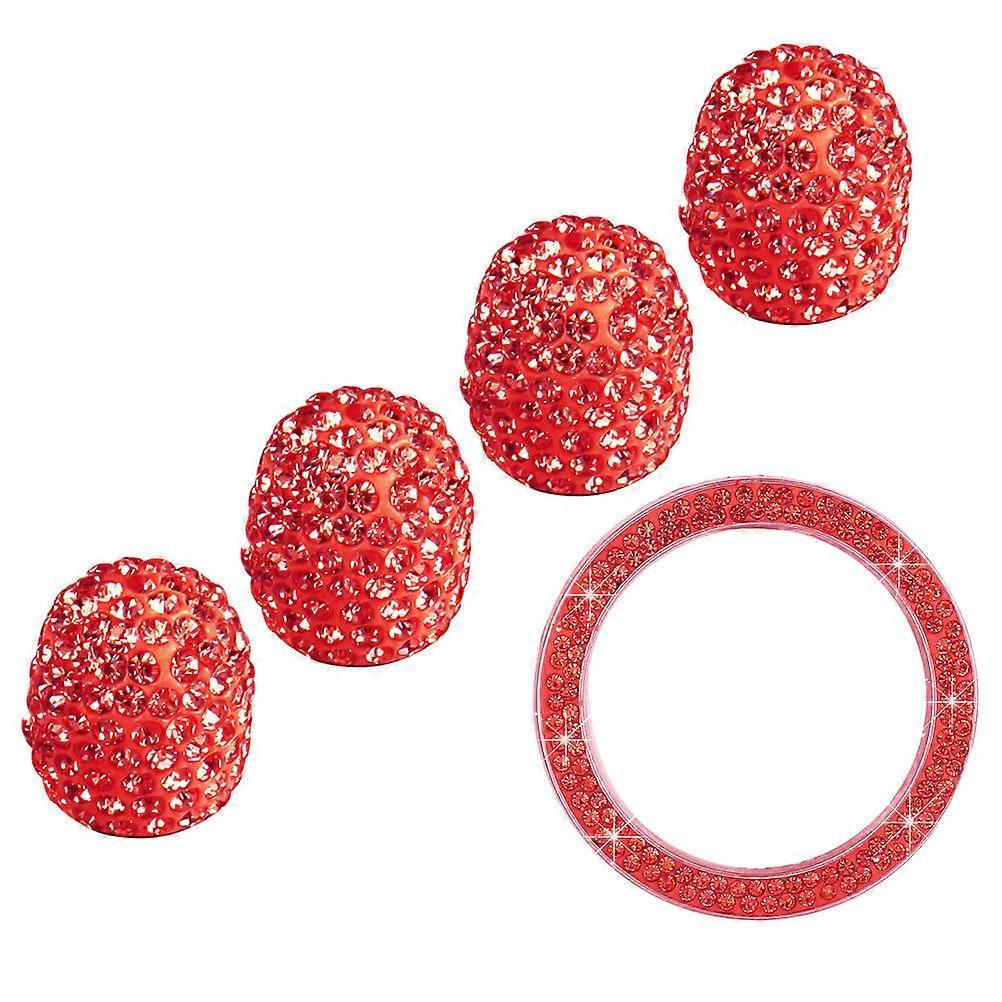 Start Ignition Key Cap for Car Stem Protection 10Pcs Red Decorative Ring
