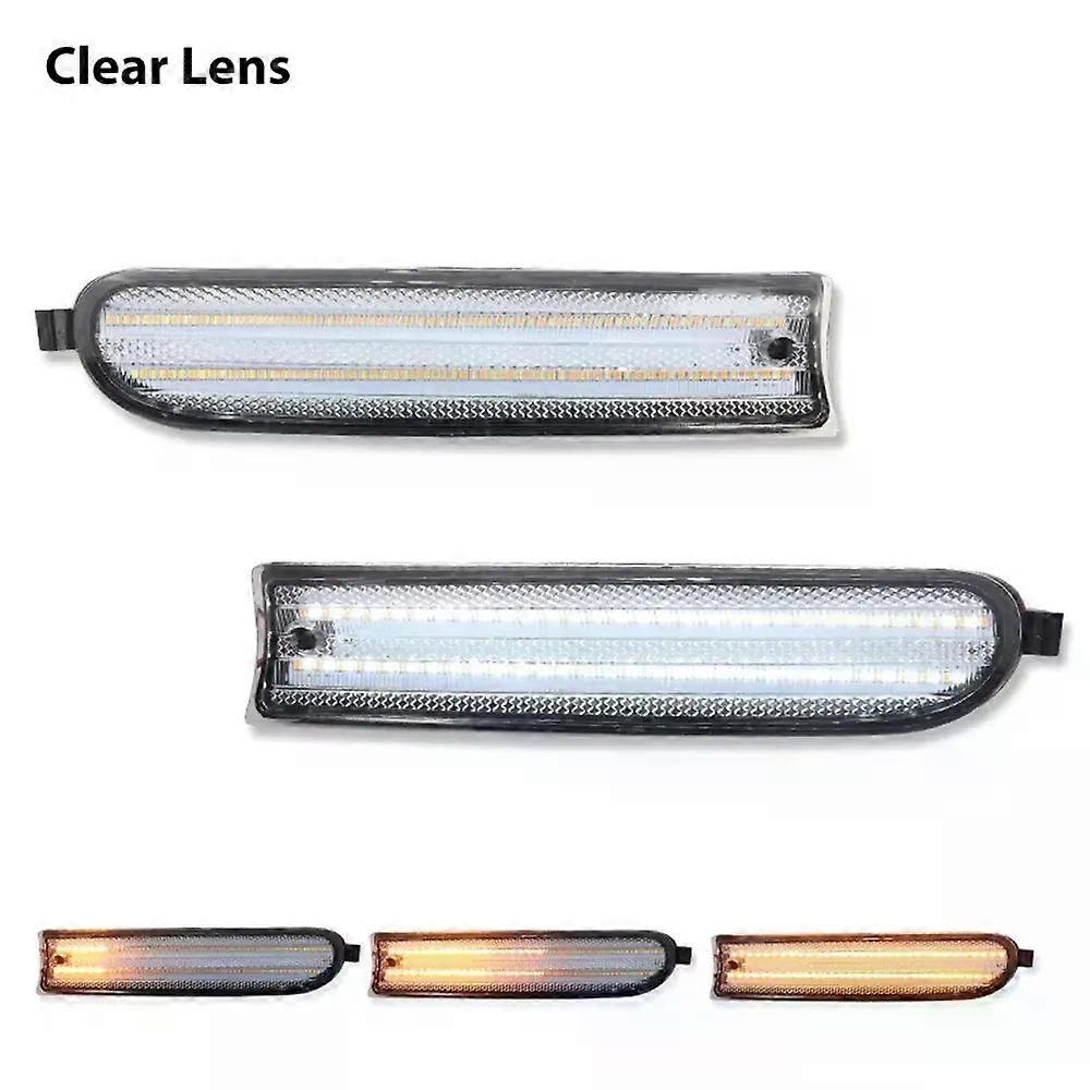 Apply White LED Front Bumper DRL Driving Lights & Sequential Amber Turn Signal Blinker Lights Assembly For Toyota Rav4 1996 1997 12V